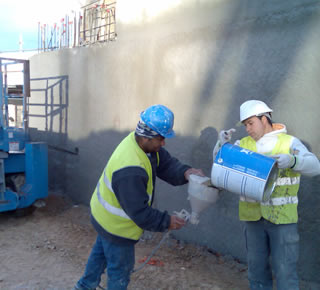 Waterproofing on wall formwork1